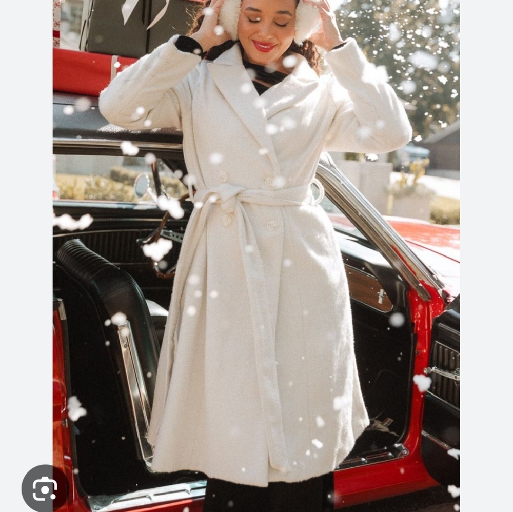 🏷NWT Ivy City Adeline Woman's Coat Wool Blend Cream - Picture 7 of 7